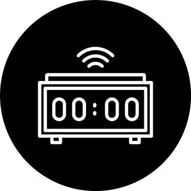 Dijital Saat Çizgisi Tersine Çevrilmiş Simge