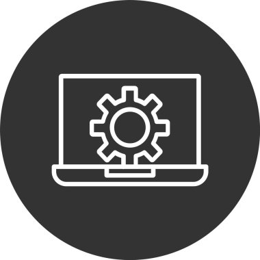 Laptop Satırı Tersine Çevrilmiş Simge