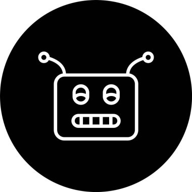 Robbot Line Inverted Icon clipart