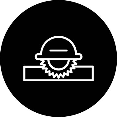 Dairesel Testere Çizgisi Tersine Çevrilmiş Simge