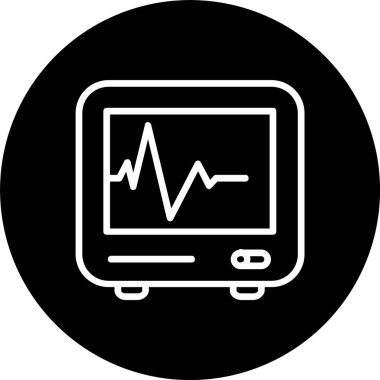 Kardiyogram Satırı Tersine Çevrilmiş Simge