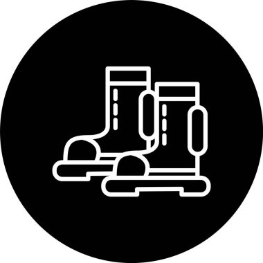 Astronot Çizmeleri Çizgisi Ters Döndürülmüş Simge