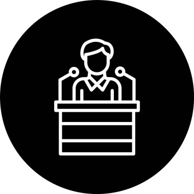 Basın Konferansı Satırı Tersine Çevrilmiş Simge