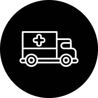 Tıbbi Kamyon Hattı Tersine Çevrilmiş Simge