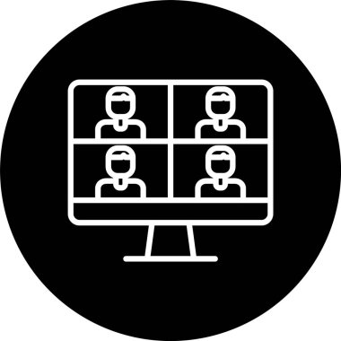 Videokonferans Satırı Tersine Çevrilmiş Simge