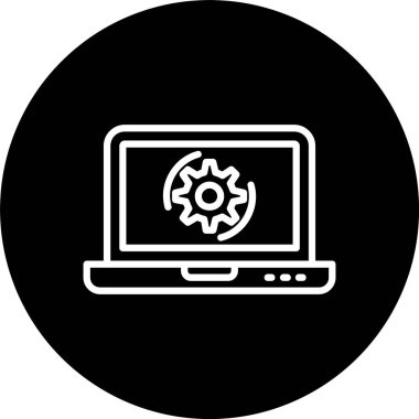 Laptop Satırı Tersine Çevrilmiş Simge