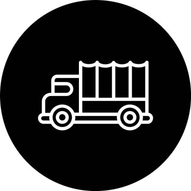 Askeri Kamyon Hattı Tersine Çevrilmiş Simge