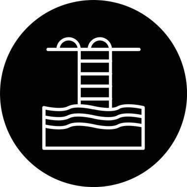 Yüzme Havuzu Çizgisi Ters Döndürülmüş Simge