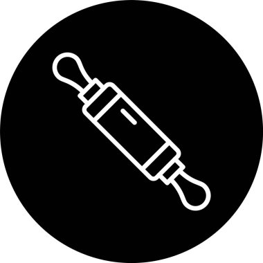 Rolling Pin Çizgisi Tersine Döndürülmüş Simge