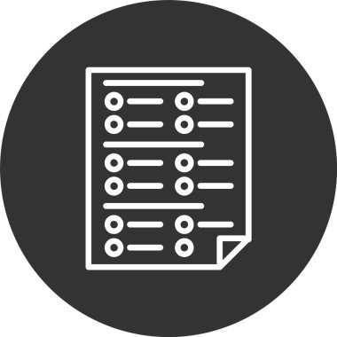 Test Satırı Tersine Çevrilmiş Simge