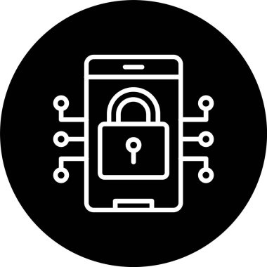 Mobil Güvenlik Hattı Ters Döndürülmüş Simge