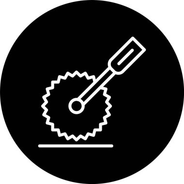 Pizza Kesme Hattı Tersine Çevrilmiş Simge