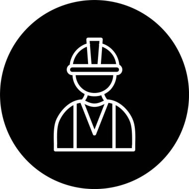 İnşaat İşçi Hattı Tersine Döndürülmüş Simge