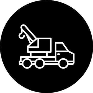 Crane Truck Hattı Tersine Döndürülmüş Simge