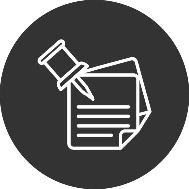 Çivilenmiş Satır Tersine Döndürülmüş Simge