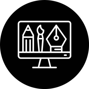 Grafik Tasarım Satırı Tersine Çevrilmiş Simge