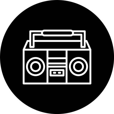 Boombox Satırı Tersine Çevrilmiş Simge