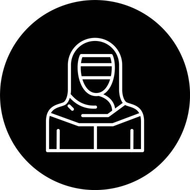 Müslüman Kadınlar Çizgisi Tersine Dönmüş Simge