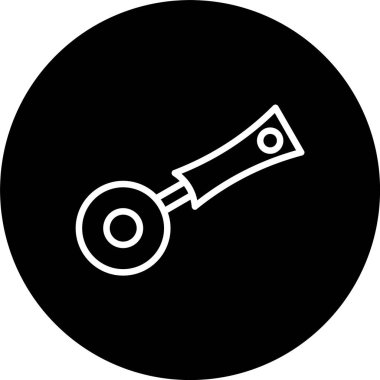 Pizza Kesme Hattı Tersine Çevrilmiş Simge