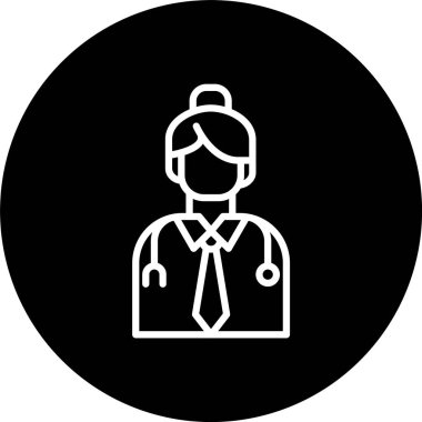 Kadın Doktor Satırı Tersine Döndürülmüş Simge