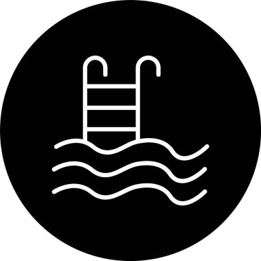 Yüzme Havuzu Çizgisi Ters Döndürülmüş Simge