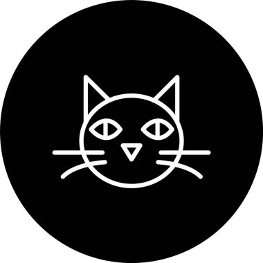 Siyah Kedi Çizgisi Tersine Çevrilmiş Simge