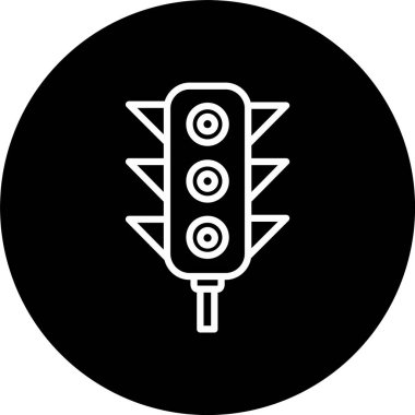 Trafik Işıkları Hattı Tersine Çevrilmiş Simge