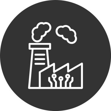 Akıllı Fabrika Satırı Tersine Çevrilmiş Simge