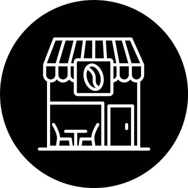 Kahve Dükkanı Satırı Tersine Çevrilmiş Simge