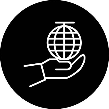 Eldeki Dünya Satırı Tersine Çevrilmiş Simge