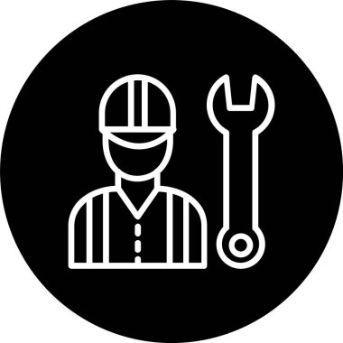 İnşaat İşçi Hattı Tersine Döndürülmüş Simge