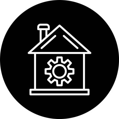 Akıllı Ev Satırı Tersine Çevrilmiş Simge