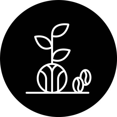 Kahve Bitkisi Hattı Tersine Çevrilmiş Simge