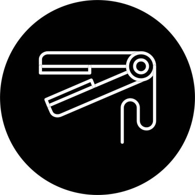 Saçı Düz Çizgi Tersine Çevrilmiş Simge