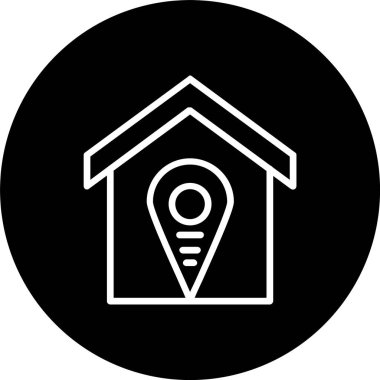 Konaklama Pin Noktası Ters Simgesi