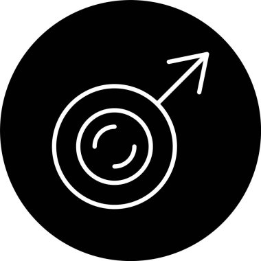 Erkek Cinsiyeti Sembol Çizgisi Tersine Çevrilmiş Simge