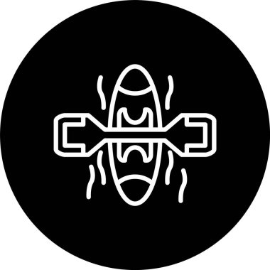 Kürek Gemisi Çizgisi Tersine Döndürülmüş Simge