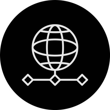 Dünya Izgara Çizgisi Tersine Çevrilmiş Simge