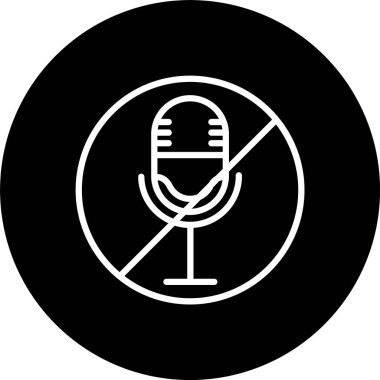 Mikrofon Sessizliği Satırı Tersine Çevrilmiş Simge