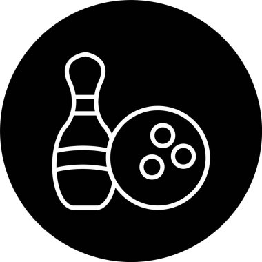 Bowling Çizgisi Tersine Döndürülmüş Simge