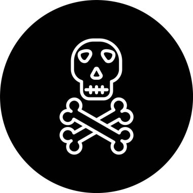 Ölüm Kurukafa Çizgisi Tersine Çevrilmiş Simge