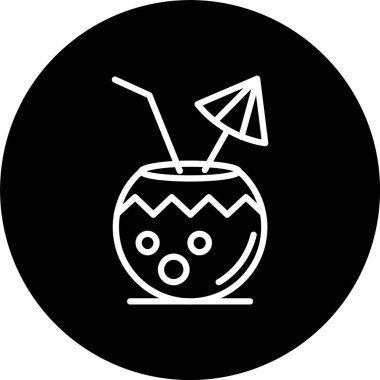 Hindistan cevizi İçeceği Satırı Tersine Çevrilmiş Simge