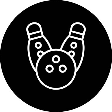 Bowling Çizgisi Tersine Döndürülmüş Simge