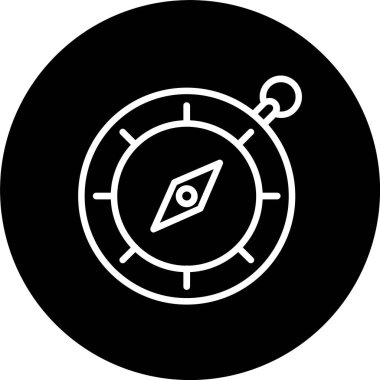 Navigasyon Pusula Satırı Tersine Çevrilmiş Simge