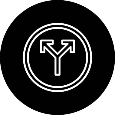 Yol Kesişim Oku Satırı Tersine Çevrilmiş Simge