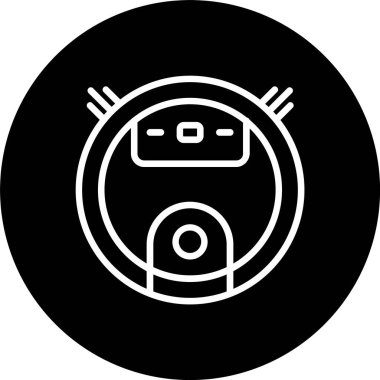 Robot Süpürge Temizleyici Hattı Tersine Çevrilmiş Simge