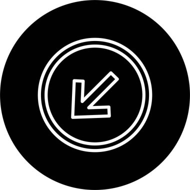 Sol Alt Ok Satırı Tersine Çevrilmiş Simge