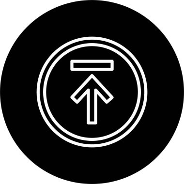 Yukarı Ok Satırı Tersine Çevrilmiş Simge