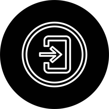 Giriş Oku Satırı Tersine Çevrilmiş Simge