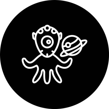 Uzay Uzaylı Satırı Tersine Çevrilmiş Simge